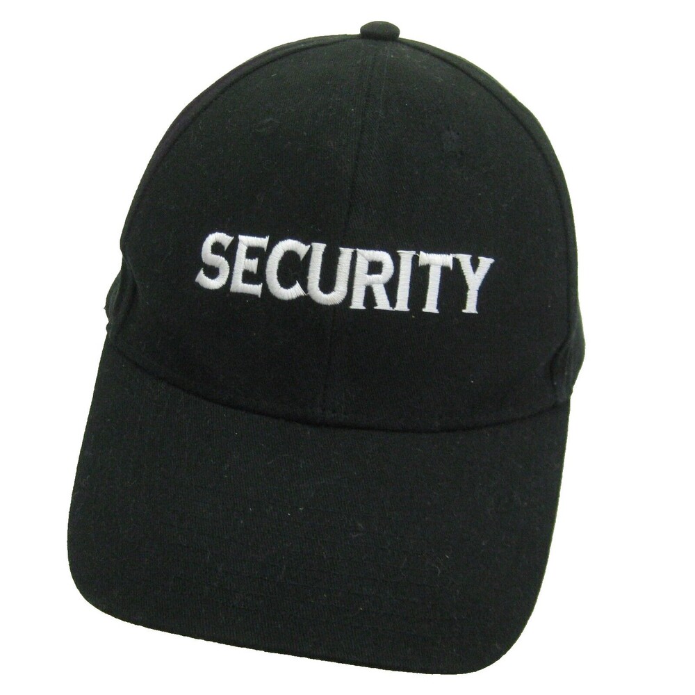 SECURITY Men's Black Baseball Cap Hat (Adult Snapback) Tactical Guard Uniform